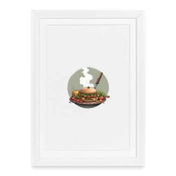 Burger de légumes copieux avec des ingrédients frais - Affiche encadrée (27 × 37 cm) - blanc - Devant