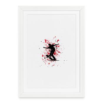 Red and black splash skater - Framed poster (27 × 37 cm) - white - Front
