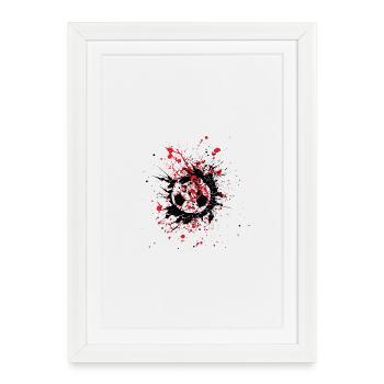 Football Splash Red - Framed poster (27 × 37 cm) - white - Front