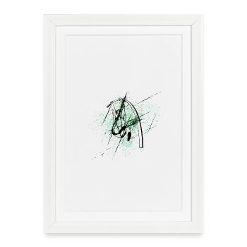 Saut à la perche sur Éclats Verts - Affiche encadrée (27 × 37 cm) - blanc - Devant