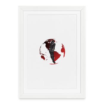 muscle up et  globe Rouge - Affiche encadrée (27 × 37 cm) - blanc - Devant