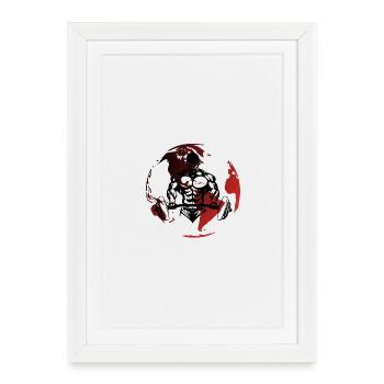 Bodybuilding Silhouette on Red Globe - Framed poster (27 × 37 cm) - white - Front
