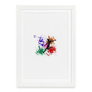 Football graffiti - Framed poster (27 × 37 cm) - white - Front