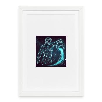 Wassermann-T-Shirt – Sternzeichen des Sternbildes - Gerahmtes Poster (27 × 37 cm) - Weiß - Vorne