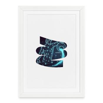 Wassermann-T-Shirt – Sternzeichen des Sternbildes - Gerahmtes Poster (27 × 37 cm) - Weiß - Vorne
