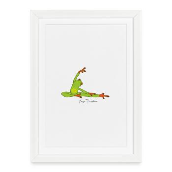 Passion pour le yoga des grenouilles - Affiche encadrée (27 × 37 cm) - blanc - Devant