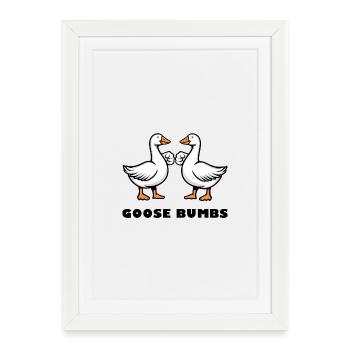Goose Bumbs – Drôle de Poing d’Oie - Affiche encadrée (27 × 37 cm) - blanc - Devant