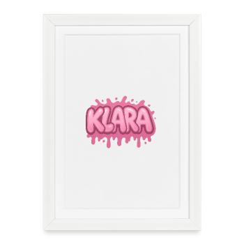 Graffiti  KLARA Prénom cadeau idéal imprimable sur - Affiche encadrée (27 × 37 cm) - blanc - Devant