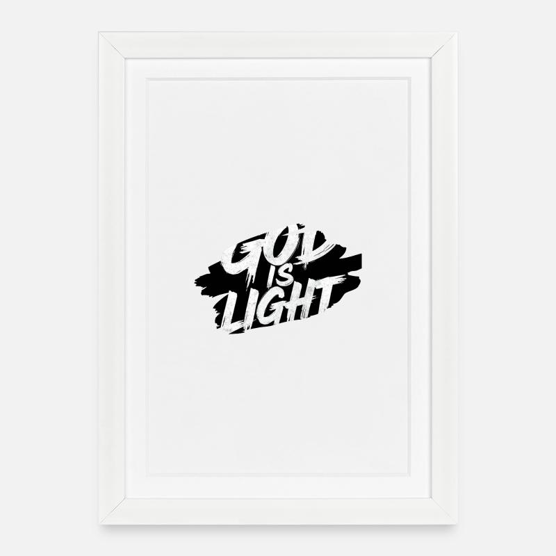 Gott ist Licht - Gerahmtes Poster (27 × 37 cm) - Weiß
