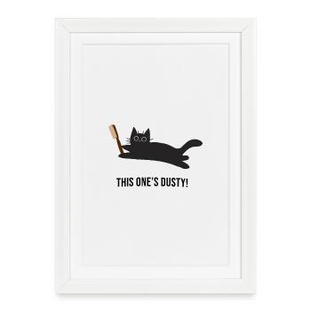 Le chat du bloc aide à nettoyer les prises d’escalade poussiéreuses - Affiche encadrée (27 × 37 cm) - blanc - Devant