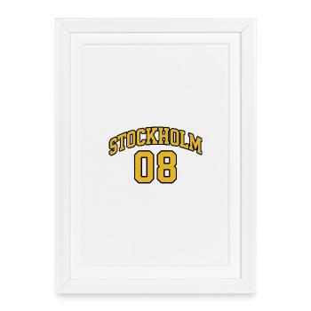 Stockholm 08 Retro Varsity - Framed poster (27 × 37 cm) - white - Front