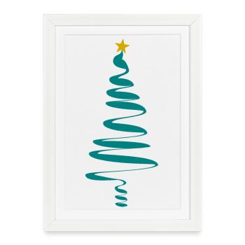 CHRISTMAS. MERRY CHRISTMAS. MERRY CHRISTMAS. NEW YEAR’S DAY - Framed poster (27 × 37 cm) - white - Front