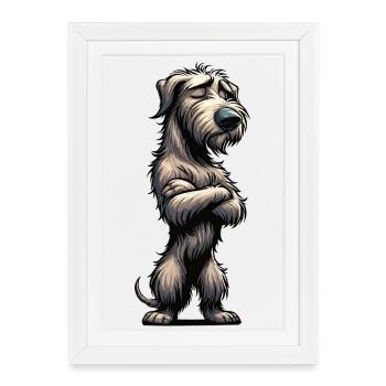 Lévrier irlandais Lévrier Propriétaire de chien de lévrier Fan de chien de loup - Affiche encadrée (27 × 37 cm) - blanc - Devant