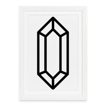 cristal de quartz - Affiche encadrée (27 × 37 cm) - blanc - Devant