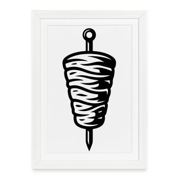 Kebab symbol - Framed poster (27 × 37 cm) - white - Front