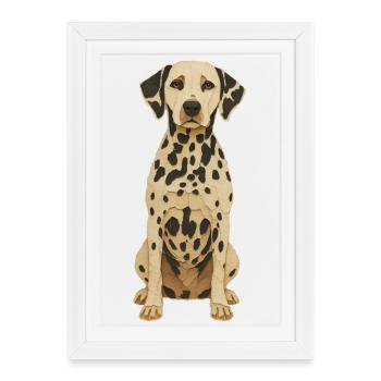 T-shirt d’art Dalmatian Patch - Affiche encadrée (27 × 37 cm) - blanc - Devant