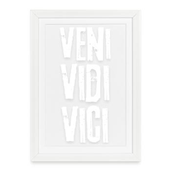 Veni Vidi Vici Vertical Stack - Framed poster (27 × 37 cm) - white - Front