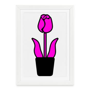 Flower - Framed poster (27 × 37 cm) - white - Front