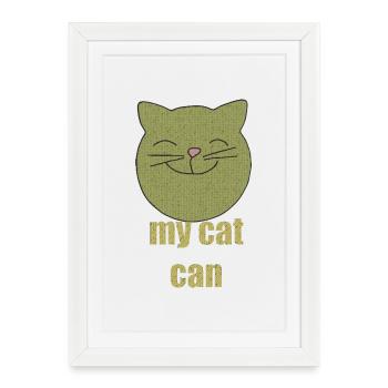 my cat can - Framed poster (27 × 37 cm) - white - Front