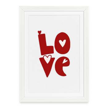 Love Design with Hearts in Letter - Framed poster (27 × 37 cm) - white - Front