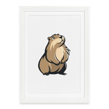 Cute Groundhog - Framed poster (27 × 37 cm) - white - Front
