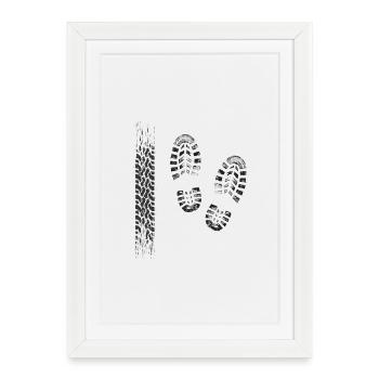 Track and Footprint Pattern - Framed poster (27 × 37 cm) - white - Front