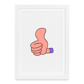 Thumbs Up (Purple Sleeve) - Framed poster (27 × 37 cm) - white - Front