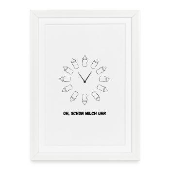 Watch made from baby bottles - Framed poster (27 × 37 cm) - white - Front