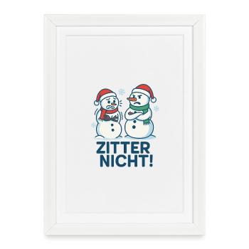 Trembling : un mème pas drôle comme motif de Noël - Affiche encadrée (27 × 37 cm) - blanc - Devant