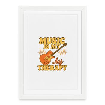 Music Love Therapy Design - Framed poster (27 × 37 cm) - white - Front