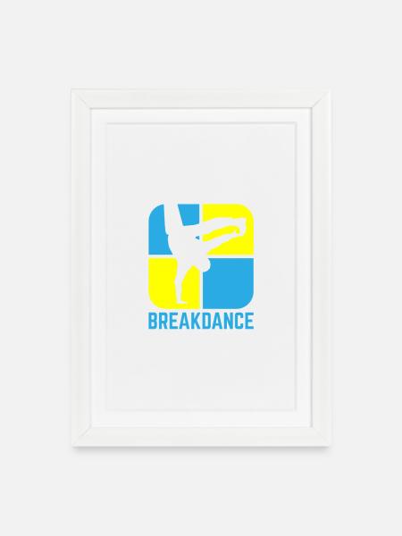 Breakdance - Affiche encadrée (27 × 37 cm) - blanc
