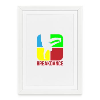 Breakdancing - Framed poster (27 × 37 cm) - white - Front