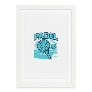 Padel Paddle Ball Retro Blue - Framed poster (27 × 37 cm) - white - Front