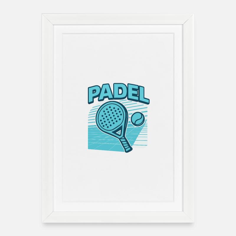 Padel Paddle Ball Retro Blue - Framed poster (27 × 37 cm) - white