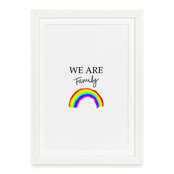 We Are Family Rainbow - Affiche encadrée (27 × 37 cm) - blanc - Devant