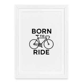 Born To Ride Bike Silhouette - Framed poster (27 × 37 cm) - white - Front