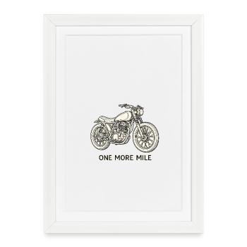 Un autre kilomètre de moto vintage - Affiche encadrée (27 × 37 cm) - blanc - Devant