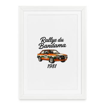 Rallye du Bandama 1981 - Affiche encadrée (27 × 37 cm) - blanc - Devant