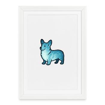 Âme Animal et Être Gardien : Corgie - Affiche encadrée (27 × 37 cm) - blanc - Devant