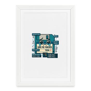 Floppy Cry 1994 Sauve-moi pour toujours - Affiche encadrée (27 × 37 cm) - blanc - Devant