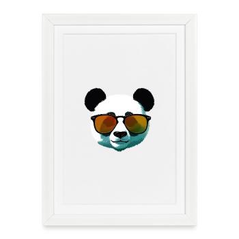 Panda with Sunglasses Gradient - Framed poster (27 × 37 cm) - white - Front