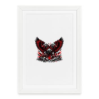 Albanie chemise drapeau aigle vacances balkanique cadeau - Affiche encadrée (27 × 37 cm) - blanc - Devant