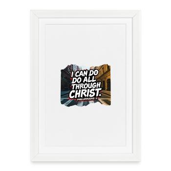 ToutParChrist Philippiens 4:13 - Affiche encadrée (27 × 37 cm) - blanc - Devant