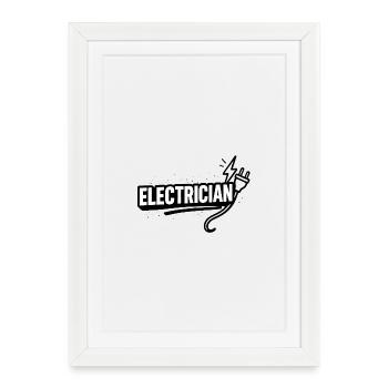 Electrician Motif Cable Flash - Framed poster (27 × 37 cm) - white - Front