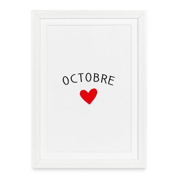 Future maman Octobre – Bébé en route ❤️ - Affiche encadrée (27 × 37 cm) - blanc - Devant