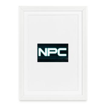 Neon NPC Glitch Stil - Gerahmtes Poster (27 × 37 cm) - Weiß - Vorne