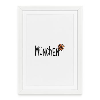 Munich 089 Flower Flower - Framed poster (27 × 37 cm) - white - Front