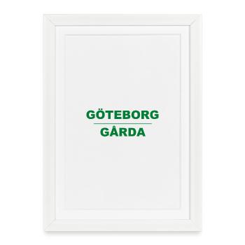 Göteborg Gårda – Green-black design - Framed poster (27 × 37 cm) - white - Front