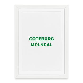 Göteborg Mölndal – Design vert-noir - Affiche encadrée (27 × 37 cm) - blanc - Devant