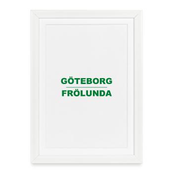 Göteborg Frölunda – Design vert-noir - Affiche encadrée (27 × 37 cm) - blanc - Devant